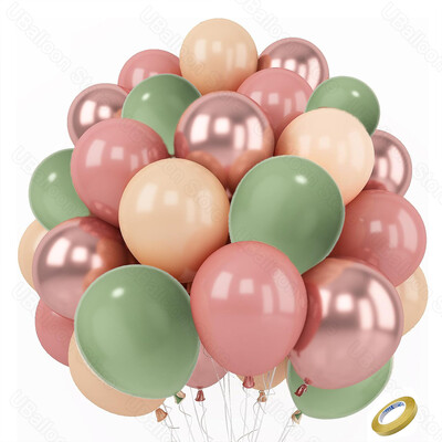 40 ks balónov Dusty Pink Boho Skin Beige Retro Bean Dusty Pink Rose Gold Latexový balón pre narodeninovú výzdobu dievčat
