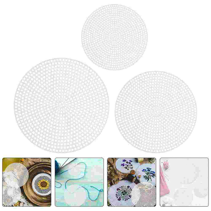 Apvalūs plastikiniai drobės lakštai adatos drobė balta tinklelio lakštas apskritas adatos siuvinėjimas drobė „pasidaryk pats“ kryžminio dygsnio kilimėlis