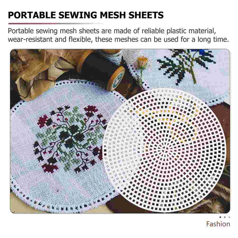 Apvalūs plastikiniai drobės lakštai adatos drobė balta tinklelio lakštas apskritas adatos siuvinėjimas drobė „pasidaryk pats“ kryžminio dygsnio kilimėlis