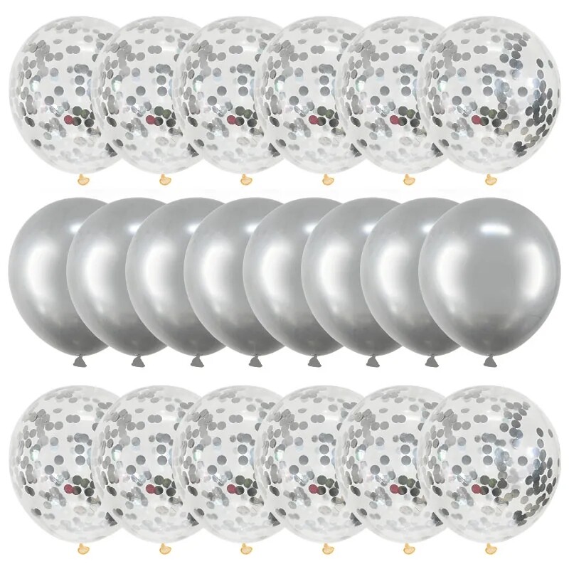 20 db Rózsa arany léggömb szett Konfetti fém lufi születésnapi parti esküvői dekoráció évfordulós Globals babazuhany léggömb