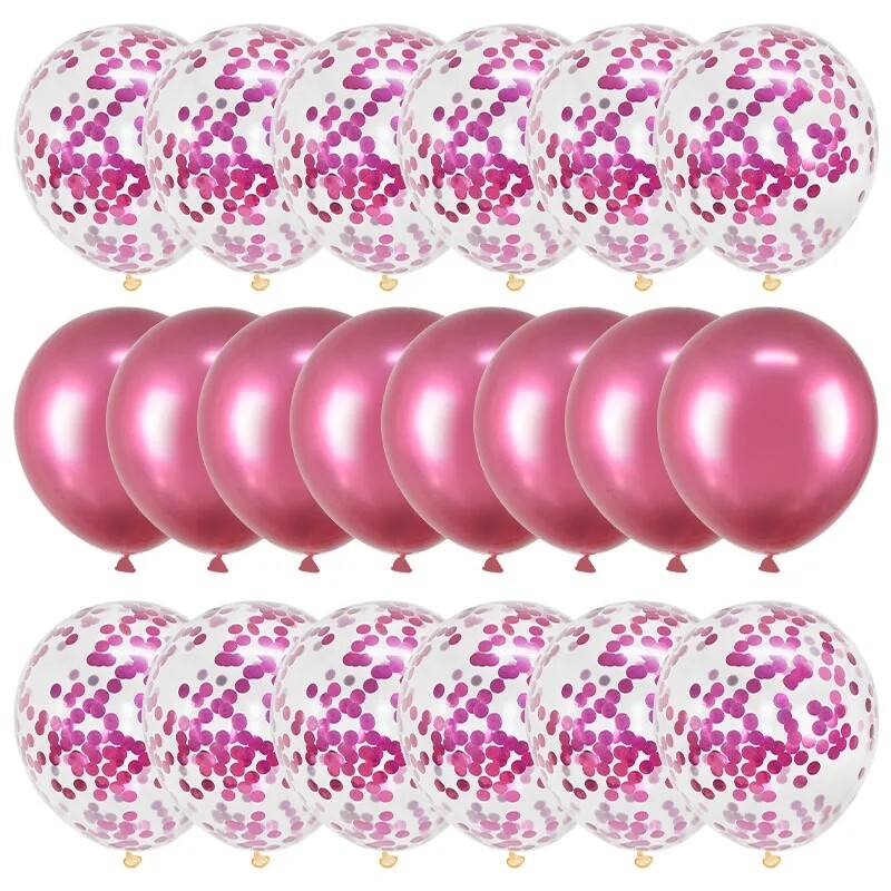 20 db Rózsa arany léggömb szett Konfetti fém lufi születésnapi parti esküvői dekoráció évfordulós Globals babazuhany léggömb