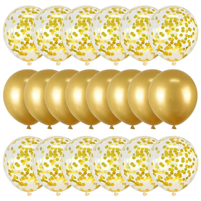 20 db Rózsa arany léggömb szett Konfetti fém lufi születésnapi parti esküvői dekoráció évfordulós Globals babazuhany léggömb