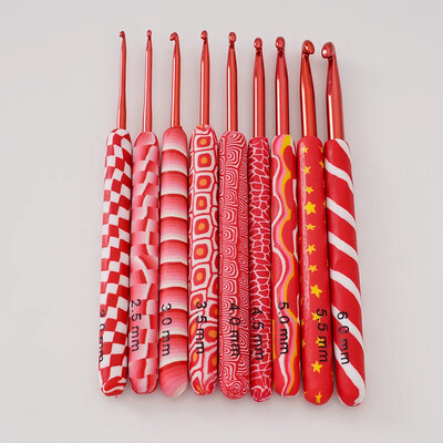 25 de stiluri de croșetat cu mai multe tipuri de mâner ergonomic moale pentru începători Croșetă din aluminiu set de instrumente de tricotat din oțel inoxidabil