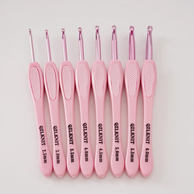 25 de stiluri de croșetat cu mai multe tipuri de mâner ergonomic moale pentru începători Croșetă din aluminiu set de instrumente de tricotat din oțel inoxidabil