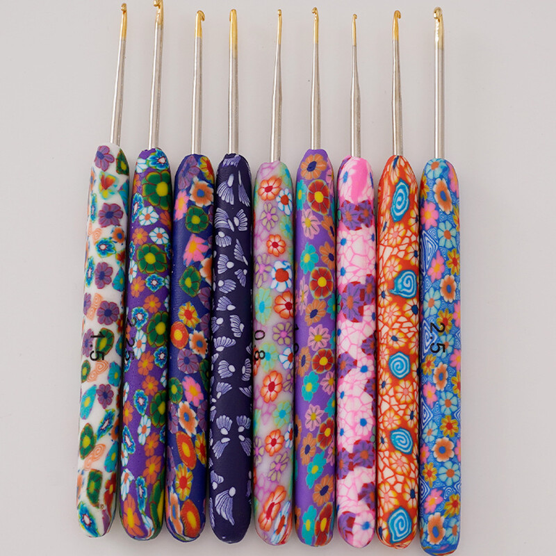 25 de stiluri de croșetat cu mai multe tipuri de mâner ergonomic moale pentru începători Croșetă din aluminiu set de instrumente de tricotat din oțel inoxidabil