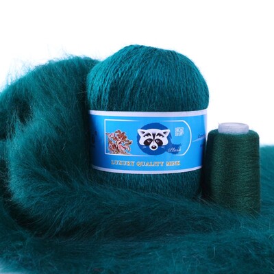 Νήματα από μαλλί βιζόν μεσαίου πάχους, μαλλί μινκ με μακριά μαλλιά, χειροποίητα ρούχα DIY, Υλικό πλεξίματος με βελονάκι, 50 + 20 γραμμάρια ανά σετ