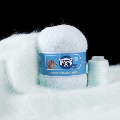 Νήματα από μαλλί βιζόν μεσαίου πάχους, μαλλί μινκ με μακριά μαλλιά, χειροποίητα ρούχα DIY, Υλικό πλεξίματος με βελονάκι, 50 + 20 γραμμάρια ανά σετ