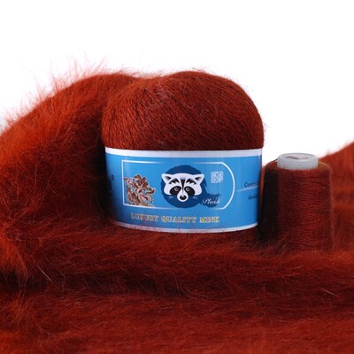 Νήματα από μαλλί βιζόν μεσαίου πάχους, μαλλί μινκ με μακριά μαλλιά, χειροποίητα ρούχα DIY, Υλικό πλεξίματος με βελονάκι, 50 + 20 γραμμάρια ανά σετ