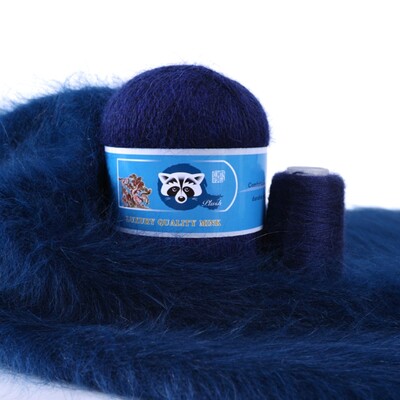 Νήματα από μαλλί βιζόν μεσαίου πάχους, μαλλί μινκ με μακριά μαλλιά, χειροποίητα ρούχα DIY, Υλικό πλεξίματος με βελονάκι, 50 + 20 γραμμάρια ανά σετ