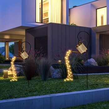 Υπαίθρια ηλιακή κονσέρβα Φωτιστικό Star Shower Garden Art LED String Light Pathway Αίθριο Κρεμαστό βραστήρα φαναριού Διακοσμητικό φωτιστικό