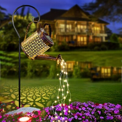 Υπαίθρια ηλιακή κονσέρβα Φωτιστικό Star Shower Garden Art LED String Light Pathway Αίθριο Κρεμαστό βραστήρα φαναριού Διακοσμητικό φωτιστικό