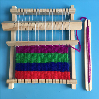 Mini Wooden Weaving Loom Craft νήμα DIY χειροποίητο πλεκτομηχανή Παιδικά εκπαιδευτικά παιχνίδια