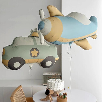 Γελοιογραφία Matte Bear Rainbow Plane Car Foil Balloons Χρόνια πολλά Διακοσμητικά πάρτι Παιδικό κορίτσι Αγόρι Παιχνίδια ντους μωρών προμήθειες