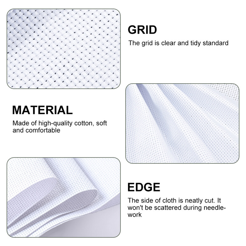 Aida 11 Count White Siuvinėjimas kryželiu Siuvinėjimas kryželiu Audinys Medvilnė Siuvinėjimas Siuvinėjimas Audinys „Pasidaryk pats“ amatų reikmenys