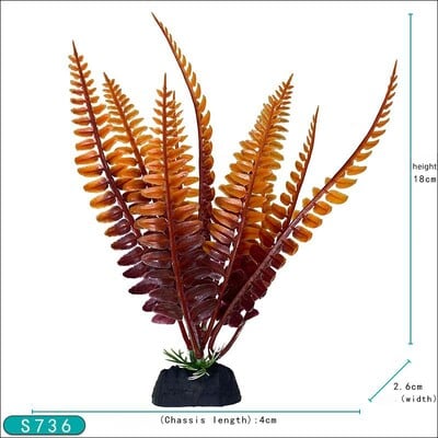 18 cm Akvariumo dekoratyvinis augalas akvariume Dirbtinis dekoras Augalai, imituojantys vandens žolę, žuvų dubenėlis, plastikinis papuošimas 7,08 colio