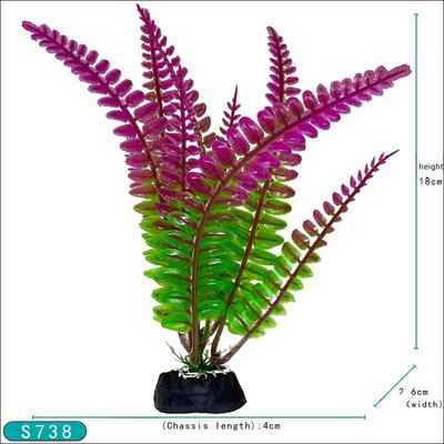 18 cm Akvariumo dekoratyvinis augalas akvariume Dirbtinis dekoras Augalai, imituojantys vandens žolę, žuvų dubenėlis, plastikinis papuošimas 7,08 colio