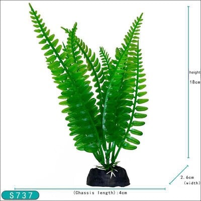 18 cm Akvariumo dekoratyvinis augalas akvariume Dirbtinis dekoras Augalai, imituojantys vandens žolę, žuvų dubenėlis, plastikinis papuošimas 7,08 colio