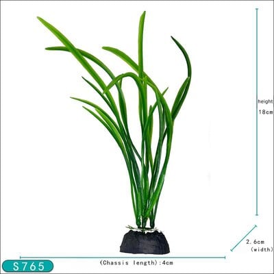 18 cm Akvariumo dekoratyvinis augalas akvariume Dirbtinis dekoras Augalai, imituojantys vandens žolę, žuvų dubenėlis, plastikinis papuošimas 7,08 colio