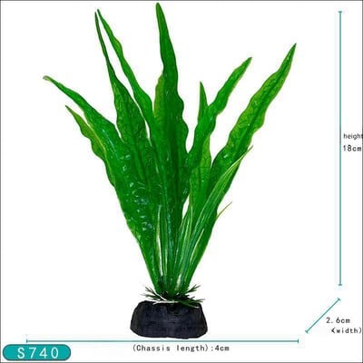 18 cm Akvariumo dekoratyvinis augalas akvariume Dirbtinis dekoras Augalai, imituojantys vandens žolę, žuvų dubenėlis, plastikinis papuošimas 7,08 colio