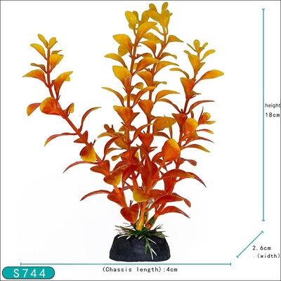 18 cm Akvariumo dekoratyvinis augalas akvariume Dirbtinis dekoras Augalai, imituojantys vandens žolę, žuvų dubenėlis, plastikinis papuošimas 7,08 colio