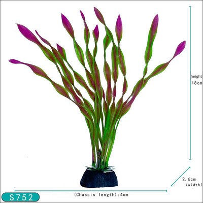 18 cm Akvariumo dekoratyvinis augalas akvariume Dirbtinis dekoras Augalai, imituojantys vandens žolę, žuvų dubenėlis, plastikinis papuošimas 7,08 colio