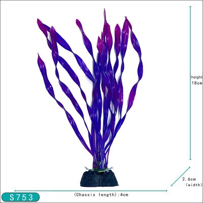 18 cm Akvariumo dekoratyvinis augalas akvariume Dirbtinis dekoras Augalai, imituojantys vandens žolę, žuvų dubenėlis, plastikinis papuošimas 7,08 colio