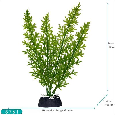 18 cm Akvariumo dekoratyvinis augalas akvariume Dirbtinis dekoras Augalai, imituojantys vandens žolę, žuvų dubenėlis, plastikinis papuošimas 7,08 colio