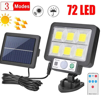 LED-es napelemes osztott fali lámpa mozgásérzékelős napfény 3 üzemmódú kültéri vízálló vészhelyzeti utcai kerti biztonsági dekor lámpa