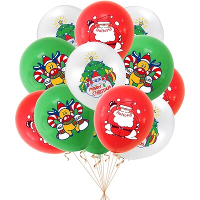 10kom Sretan Božićni set balona, Djed Mraz božićno drvce Los lateks balon