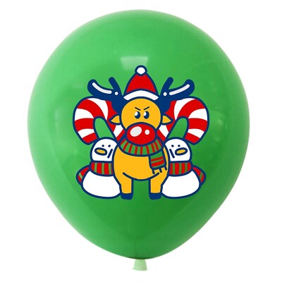 10db Merry Christmas Balloon Szett, Mikulás karácsonyfa Elk Latex lufi
