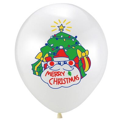 10db Merry Christmas Balloon Szett, Mikulás karácsonyfa Elk Latex lufi