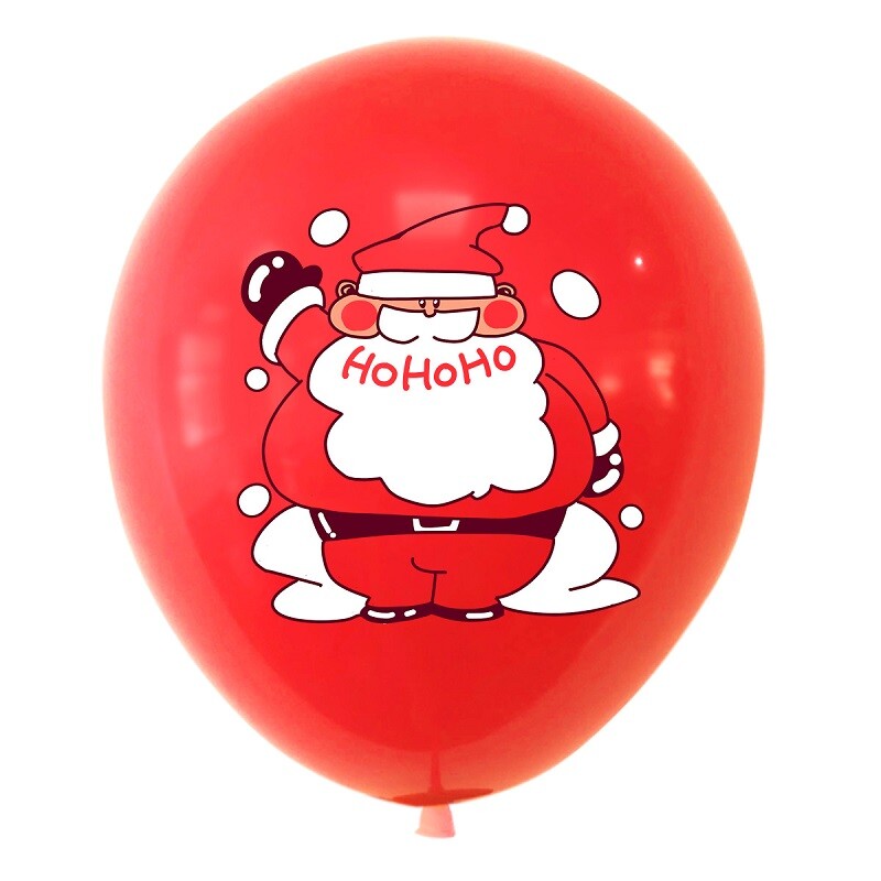 10db Merry Christmas Balloon Szett, Mikulás karácsonyfa Elk Latex lufi