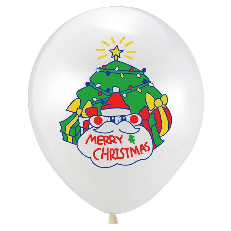 10db Merry Christmas Balloon Szett, Mikulás karácsonyfa Elk Latex lufi