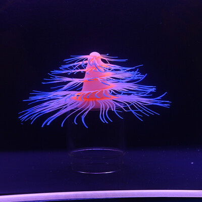 Silikono žėrinčios dirbtinės šakos koralų akvatorijos dekoracijos, šviečiančios tamsoje netikrų koralų papuošalų akvariumo povandeninis dekoras