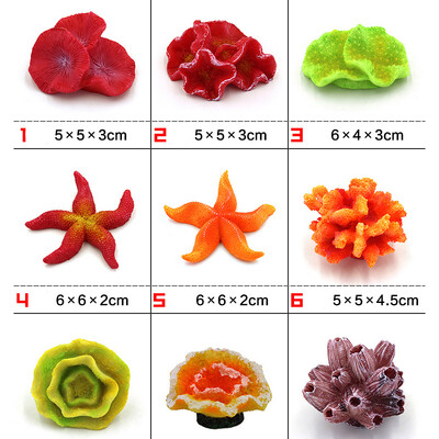 Diverse stiluri de simulare de amenajare a unui rezervor de pești de acvariu mini familie de flori de corali stele de mare de coral roșu ornamente pentru animale de companie