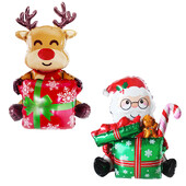 1 ks 3D darčeková krabička Santa Claus fóliové balóny darčeková krabička balón s losom vianočné dekorácie do domácnosti Navidad 2025 dekorácia