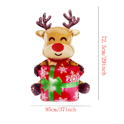 1 ks 3D darčeková krabička Santa Claus fóliové balóny darčeková krabička balón s losom vianočné dekorácie do domácnosti Navidad 2025 dekorácia