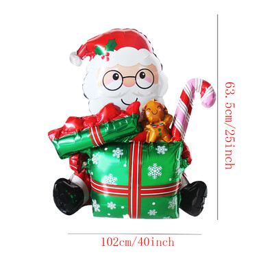 1 ks 3D darčeková krabička Santa Claus fóliové balóny darčeková krabička balón s losom vianočné dekorácie do domácnosti Navidad 2025 dekorácia