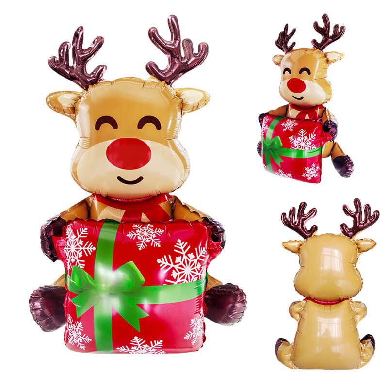 1 ks 3D darčeková krabička Santa Claus fóliové balóny darčeková krabička balón s losom vianočné dekorácie do domácnosti Navidad 2025 dekorácia