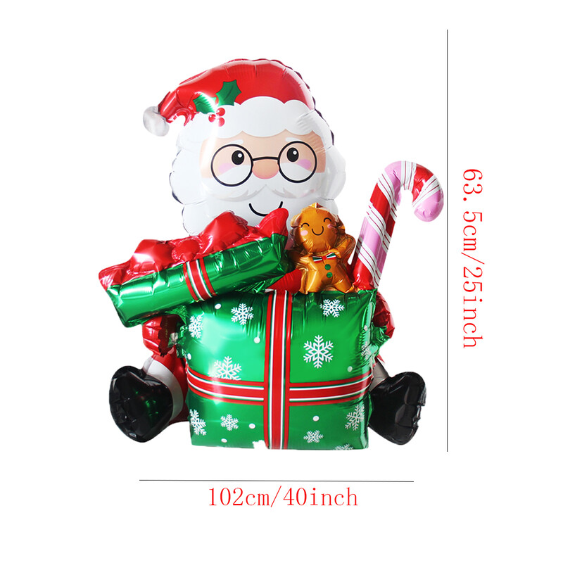 1 ks 3D darčeková krabička Santa Claus fóliové balóny darčeková krabička balón s losom vianočné dekorácie do domácnosti Navidad 2025 dekorácia