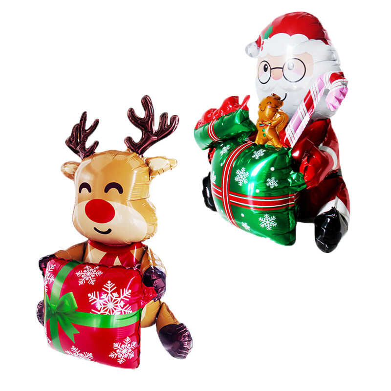 1 ks 3D darčeková krabička Santa Claus fóliové balóny darčeková krabička balón s losom vianočné dekorácie do domácnosti Navidad 2025 dekorácia