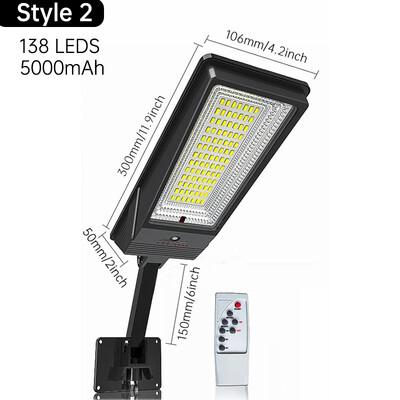 138LED solárne svetlo s diaľkovým ovládaním 3 pracovné režimy solárne pouličné svetlo super jasné vonkajšie záhradné vodotesné solárne svetlo so senzorom pohybu