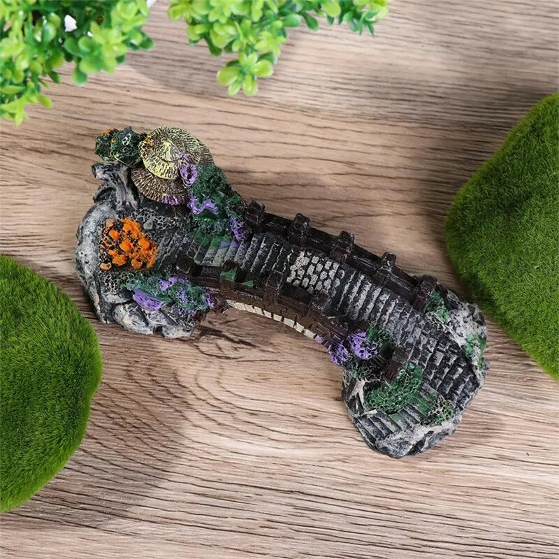 Δεξαμενή ψαριών Τεχνητή Γέφυρα Ρητίνη Τοπίο Διακόσμηση Γέφυρα Ενυδρείο Εξοπλισμός Αξεσουάρ Στολίδι Σπήλαιο Aquatic Pet Fish