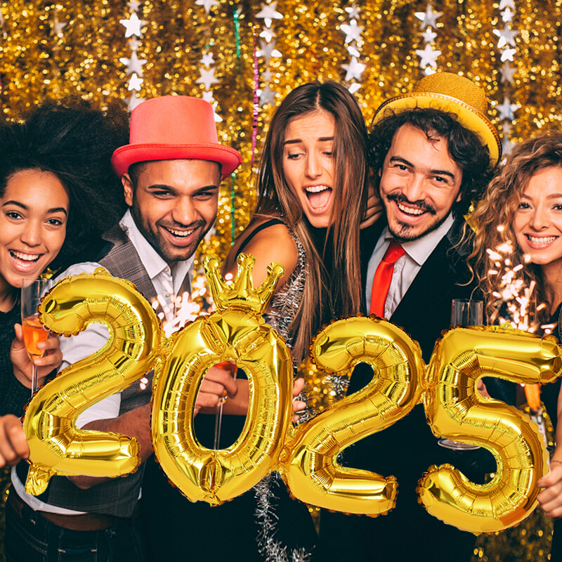 Fóliové balóny s číslom 2025, veselé Vianoce, darčeková krabička s motívom Santa Clausa, balón s losom, domáci vianočný, novoročný, párty, dekorácia, Navidad Noel