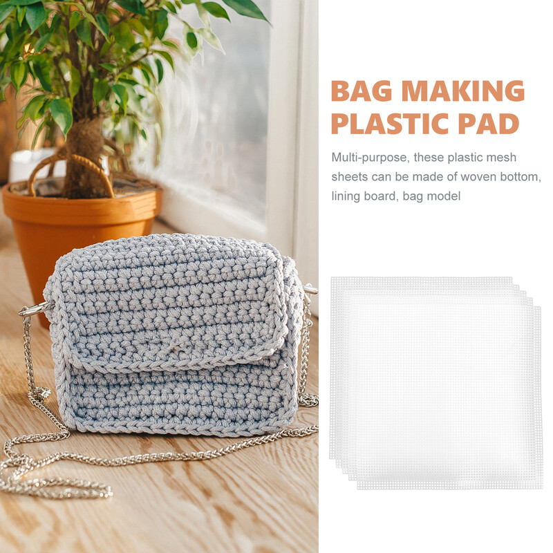 5 vnt. drobė plastikiniam maišeliui austi tinklinį lakštą skaidraus drobės plastiko siuvinėjimo rinkiniai Krepšelio gamybos priedai