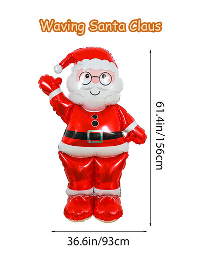 Baloni od folije za Božićni stalak, Dekoracija Djeda Mraza, Snjegovića, Potrepštine za božićnu noć, novogodišnju zabavu