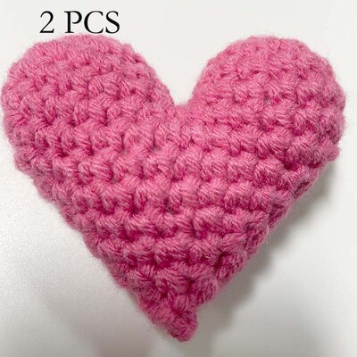 2 KOM Heklane pređe Ručno rađeni dodaci u obliku srca Pleteno srce od breskve punjeno pamukom Ukrasi u 12 boja 뜨개