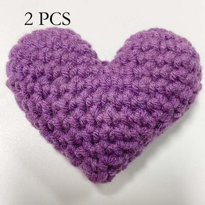 2 KOM Heklane pređe Ručno rađeni dodaci u obliku srca Pleteno srce od breskve punjeno pamukom Ukrasi u 12 boja 뜨개