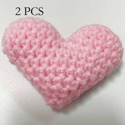 2 KOM Heklane pređe Ručno rađeni dodaci u obliku srca Pleteno srce od breskve punjeno pamukom Ukrasi u 12 boja 뜨개