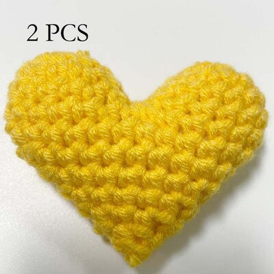 2 KOM Heklane pređe Ručno rađeni dodaci u obliku srca Pleteno srce od breskve punjeno pamukom Ukrasi u 12 boja 뜨개